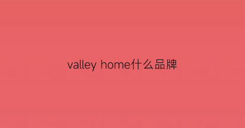 valleyhome什么品牌(valleygirl品牌)